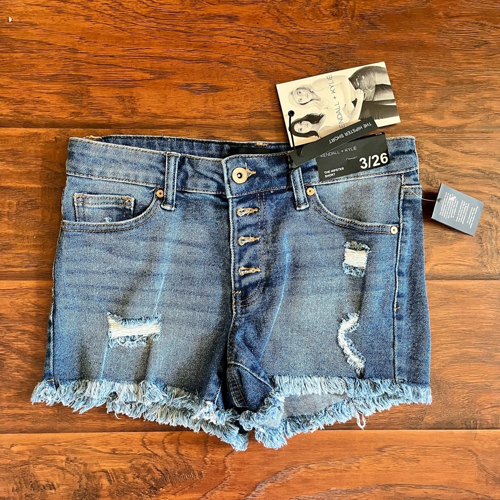 Kendall + Kylie Blue Denim Hipster Shorts